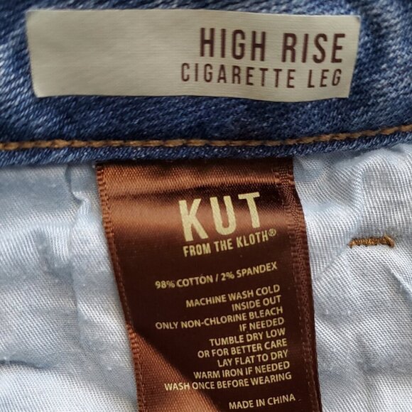 KUT from the Kloth High Rise Cigarette Leg Distressed Size 4 - Picture 8 of 15